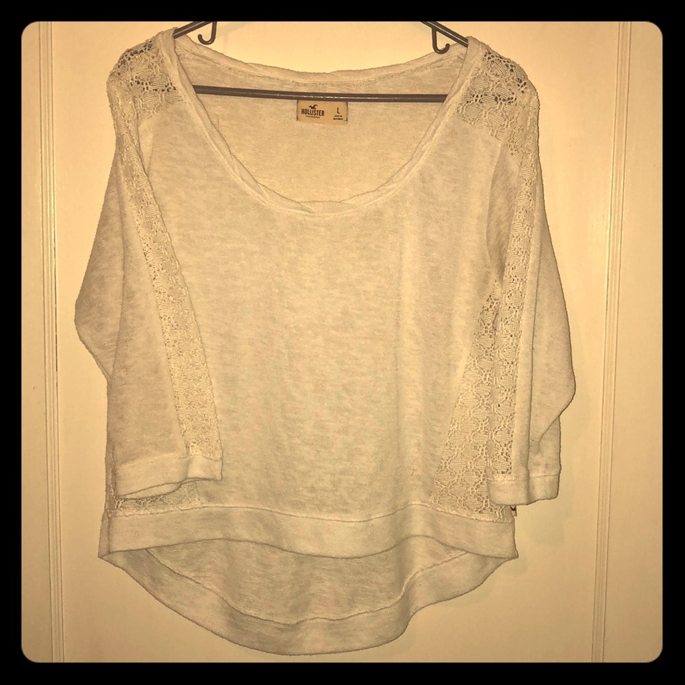Hollister high low crop shirt